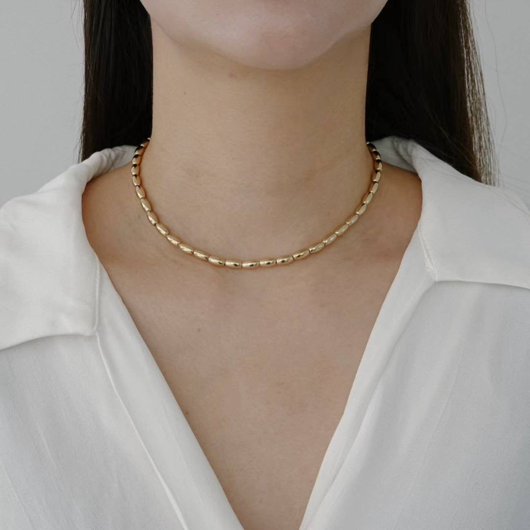 beads choker (silver/gold)
