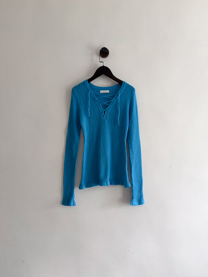v neck slim top (blue/navy/grey/white)