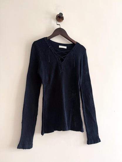 v neck slim top (blue/navy/grey/white)