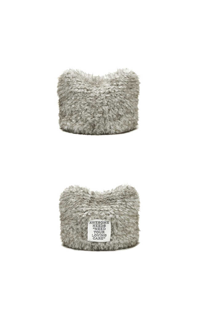 韓國代購：AWESOME NEEDS HANDICRAFT KNIT CAT HAT(GREIGE/BLACK) <限時新貨9折優惠1/12 10PM截單>