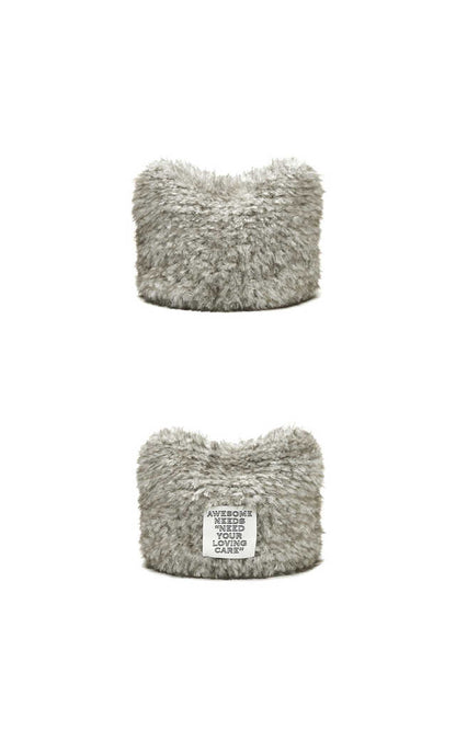 韓國代購：AWESOME NEEDS HANDICRAFT KNIT CAT HAT(GREIGE/BLACK) <限時新貨9折優惠1/12 10PM截單>