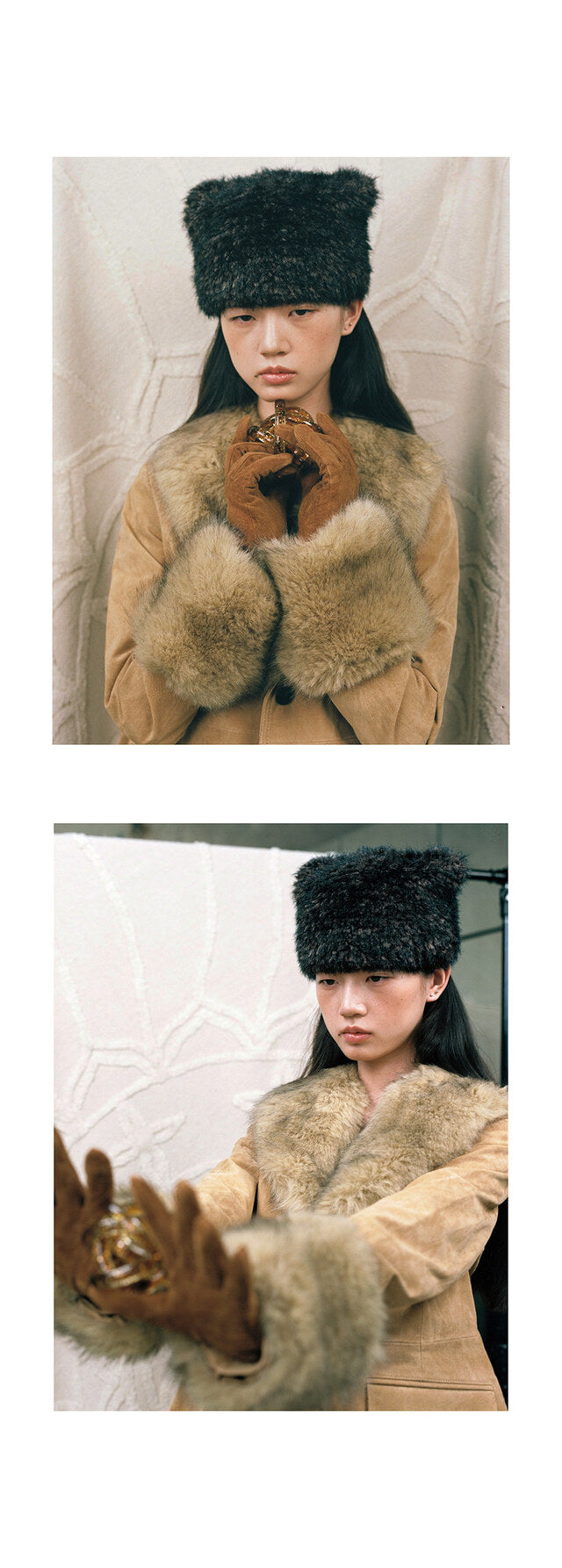 韓國代購：AWESOME NEEDS HANDICRAFT KNIT CAT HAT(GREIGE/BLACK) <限時新貨9折優惠1/12 10PM截單>