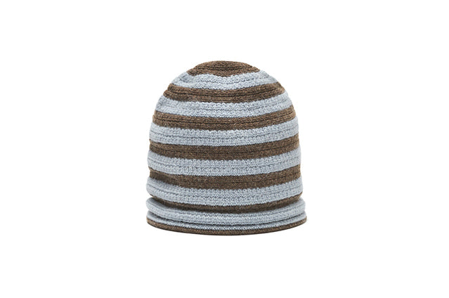 韓國代購：AWESOME NEEDS OVER FIT KNIT HAT (STRIPE BLUE/SRTIPE CHARCOAL) <限時新貨9折優惠1/12 10PM截單>