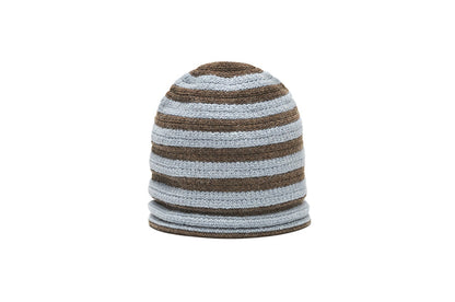 韓國代購：AWESOME NEEDS OVER FIT KNIT HAT (STRIPE BLUE/SRTIPE CHARCOAL) <限時新貨9折優惠1/12 10PM截單>