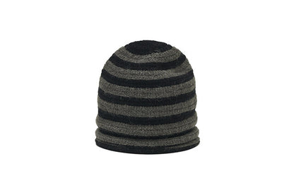 韓國代購：AWESOME NEEDS OVER FIT KNIT HAT (STRIPE BLUE/SRTIPE CHARCOAL) <限時新貨9折優惠1/12 10PM截單>