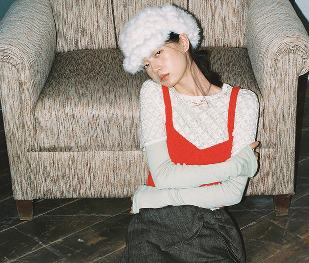 韓國代購：AWESOME NEEDS FUR TRAPPER CAP (CRUSH CREAM/CRUSH BLACK) <限時新貨9折優惠1/12 10PM截單>