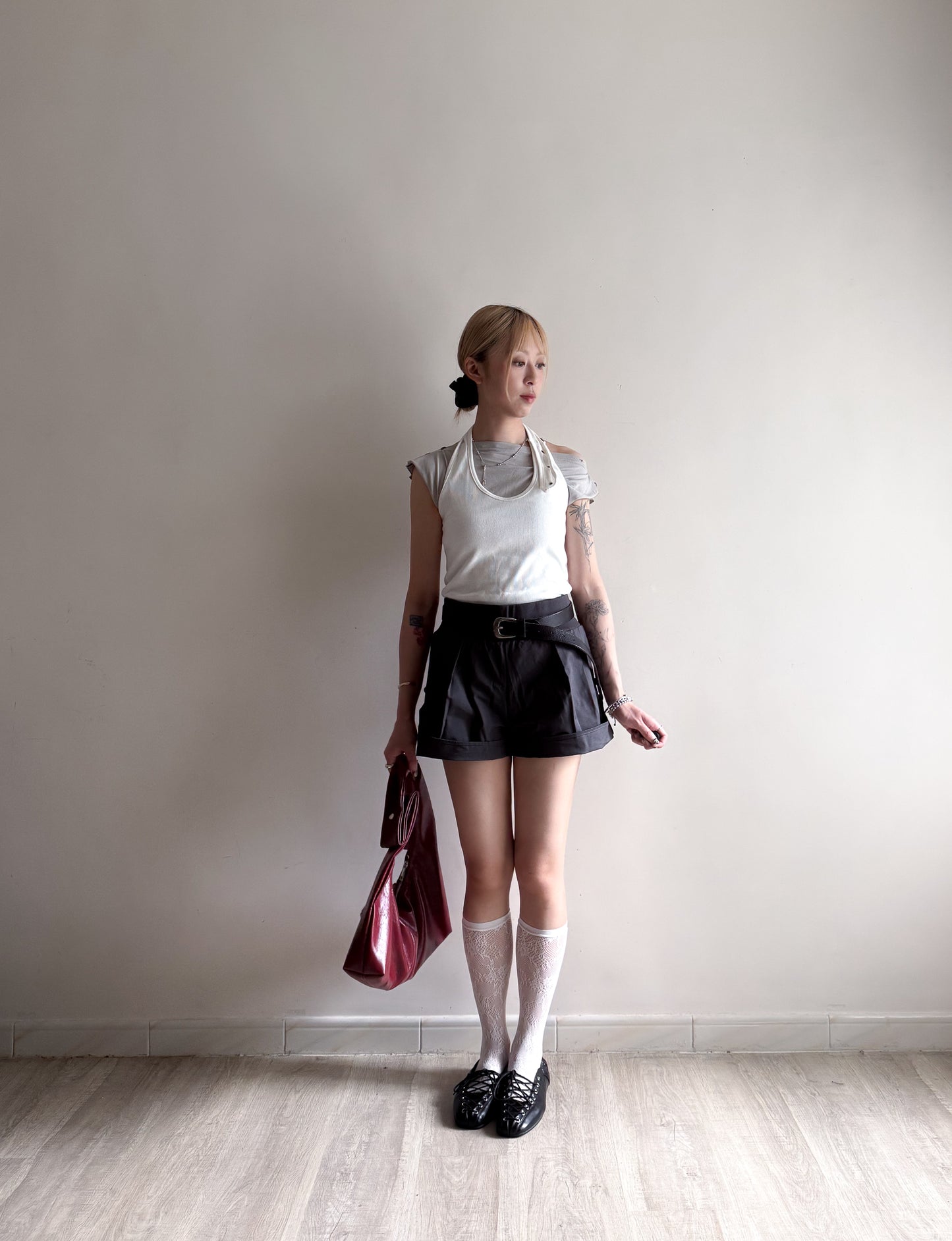 button tank top (black/wine/grey/white)
