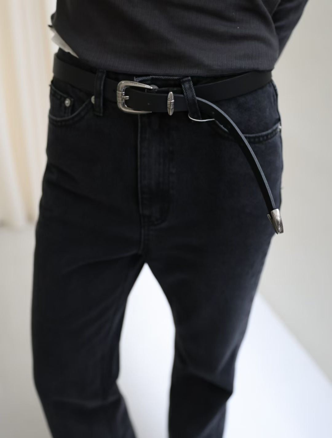 year end sale-vintage leather belt(brown/black)