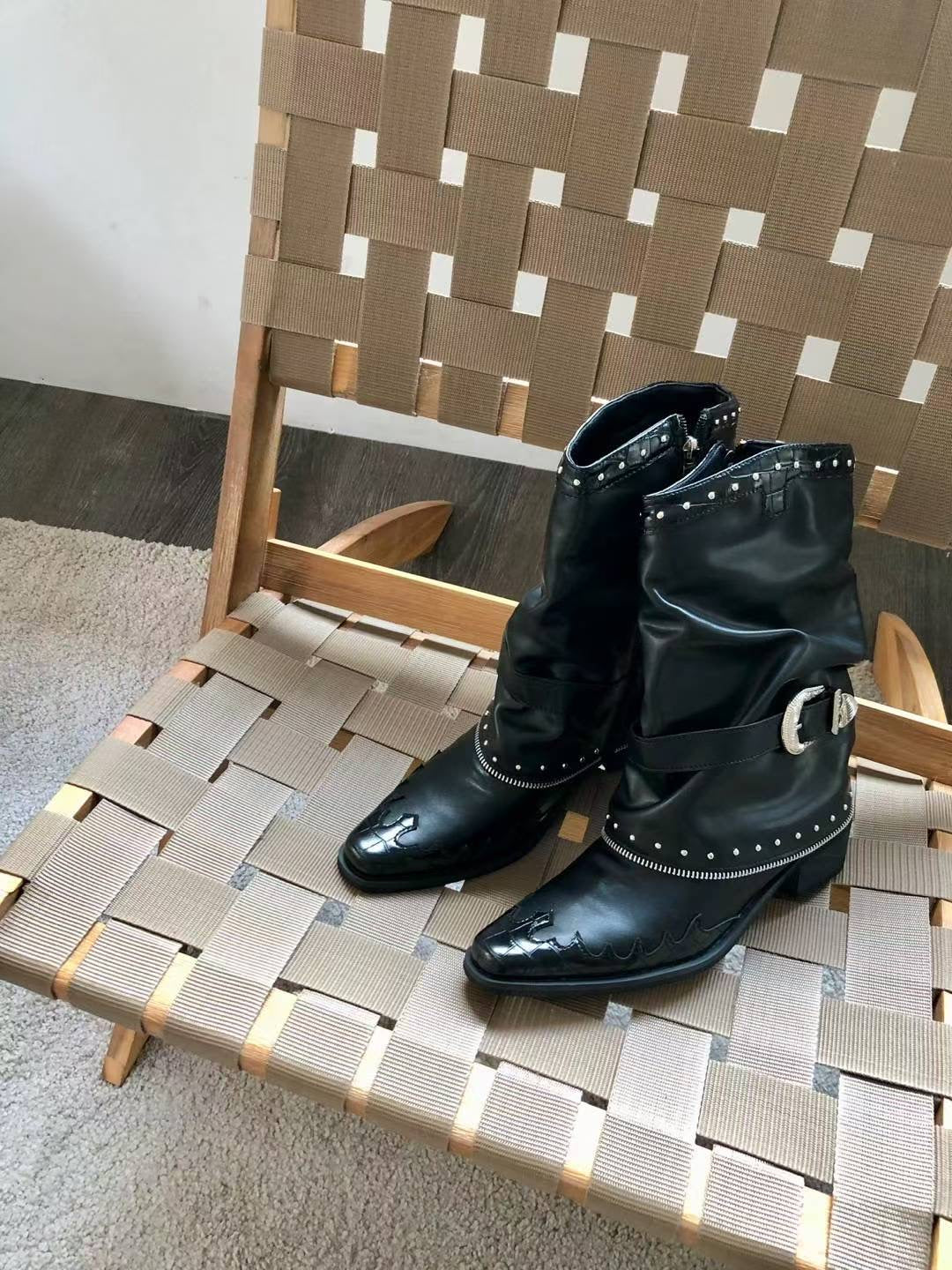 cow boy buckle boot(230-250) (PRE-ORDER)