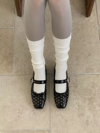 ribbon mary jane shoes(black/grey)(230-250) (PRE-ORDER)