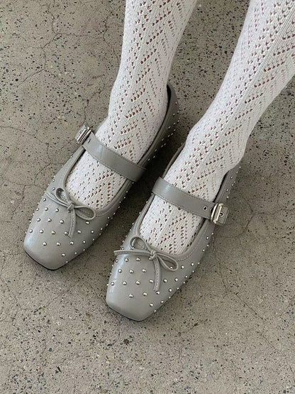 ribbon mary jane shoes(black/grey)(230-250) (PRE-ORDER)