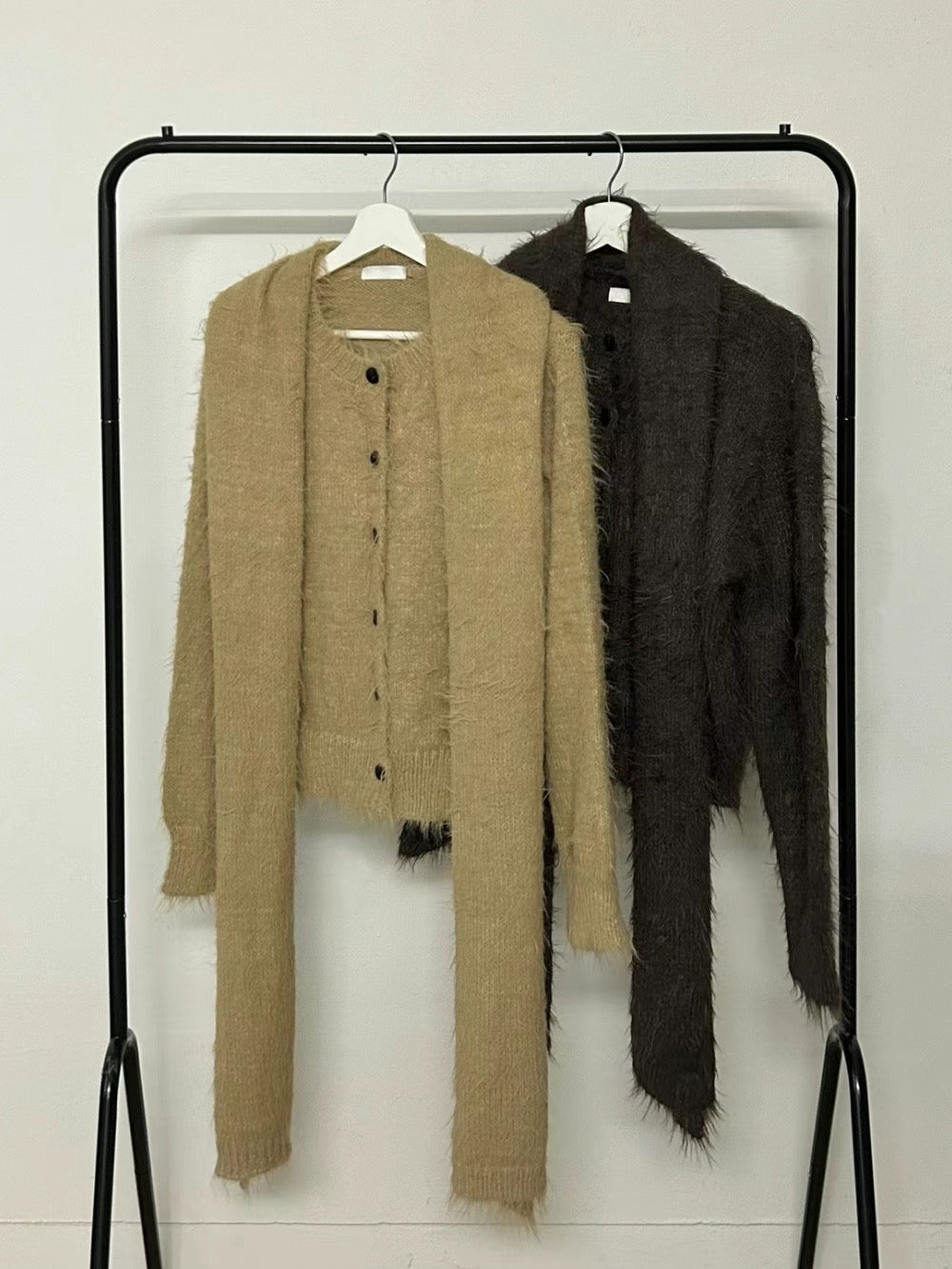 soft cardigan set (with scarf) *