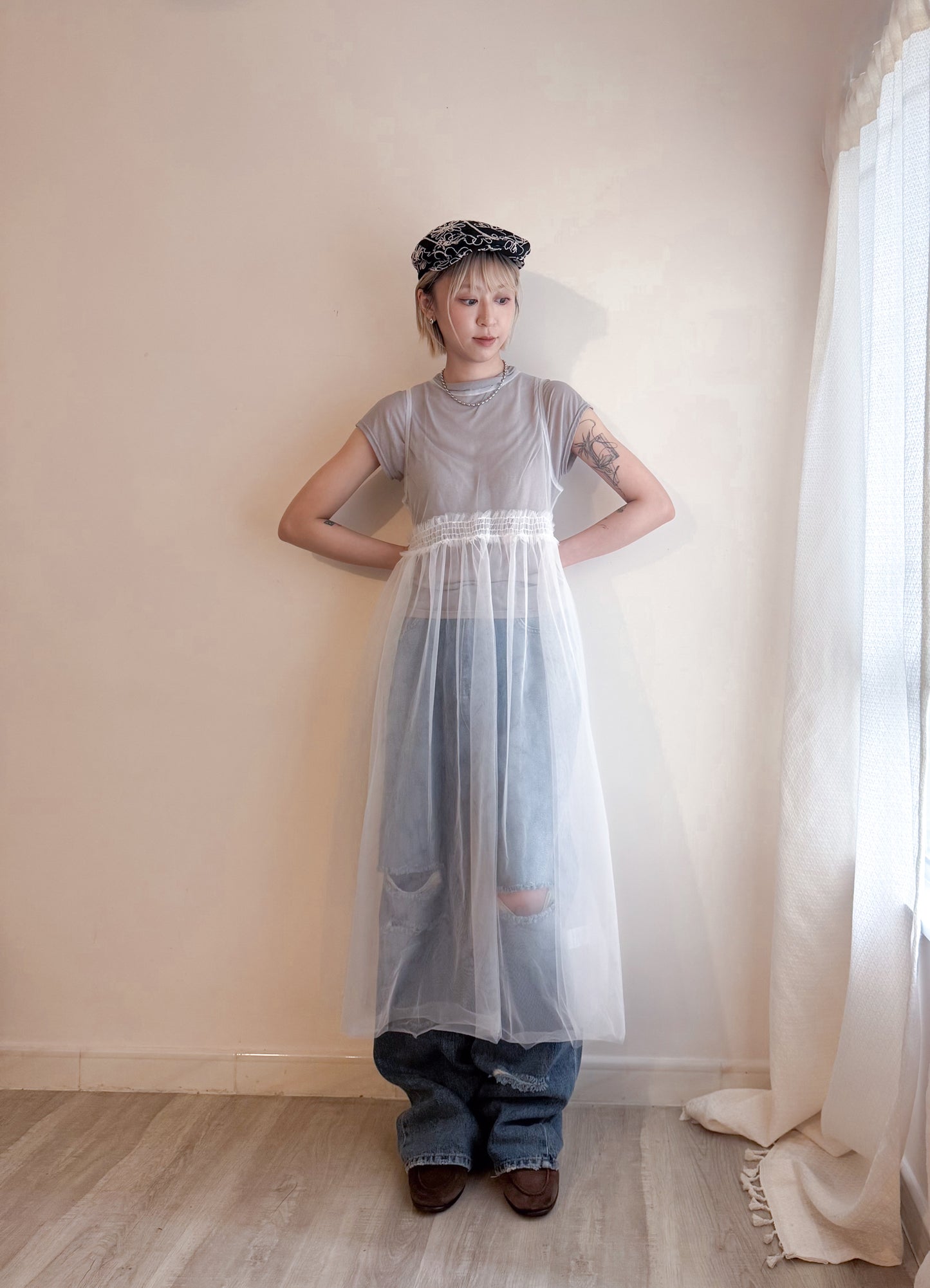 sheer ops(white/grey/black)