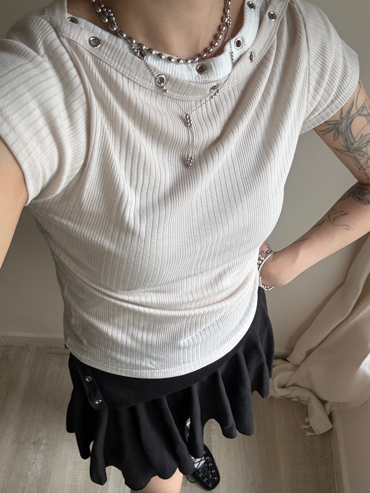 wide neck tee (white/grey/beige/black)