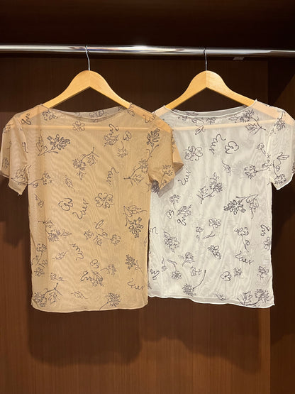 summer sale- see through fafa top(brown)