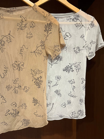 summer sale- see through fafa top(brown)