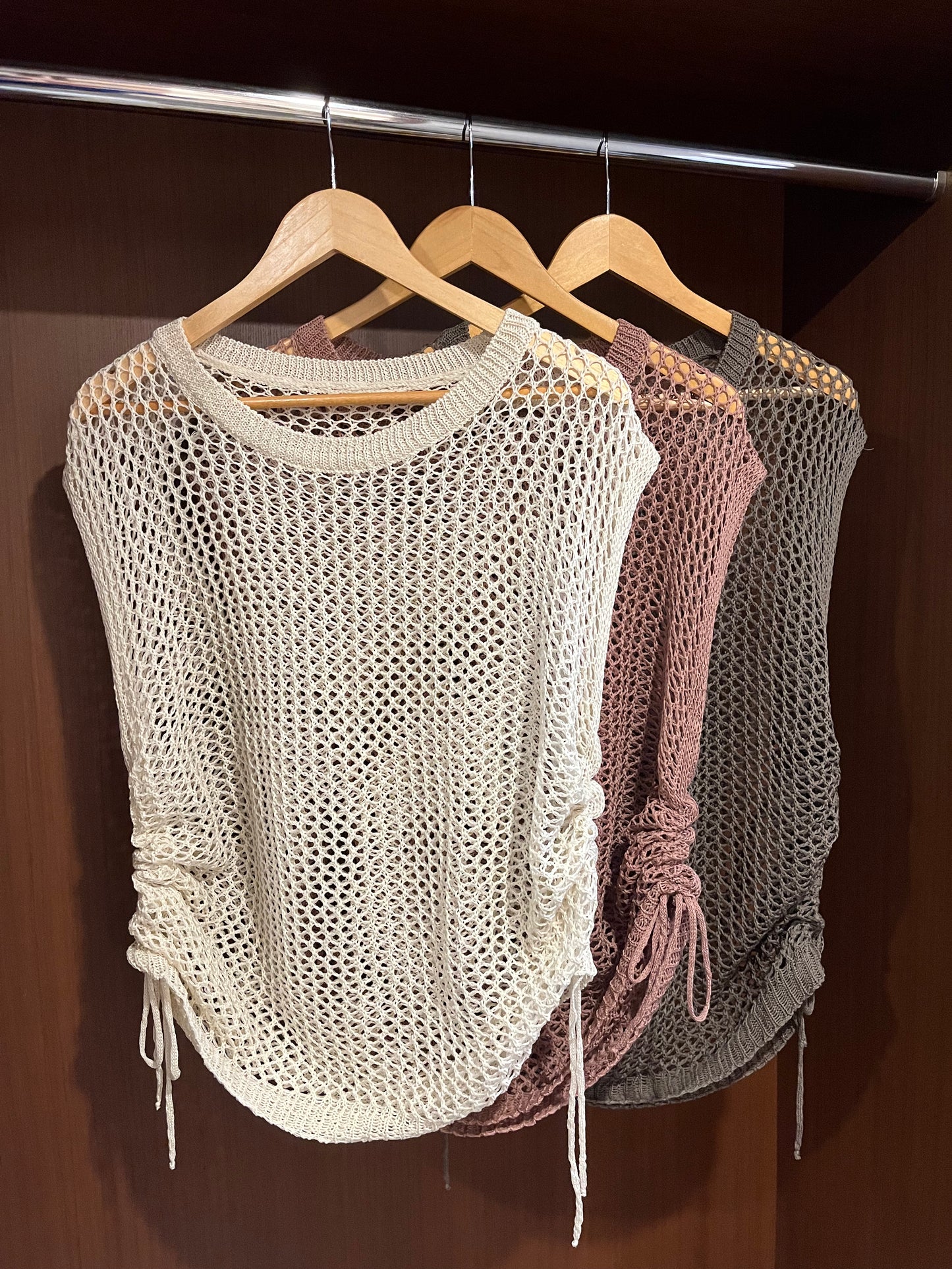 mesh vest(brown/pink/cream) 少量現貨