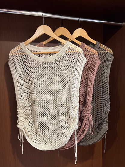 mesh vest(brown/pink/cream) 少量現貨