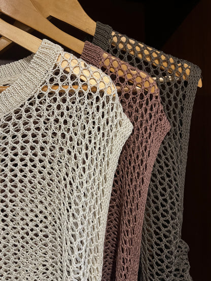 mesh vest(brown/pink/cream) 少量現貨