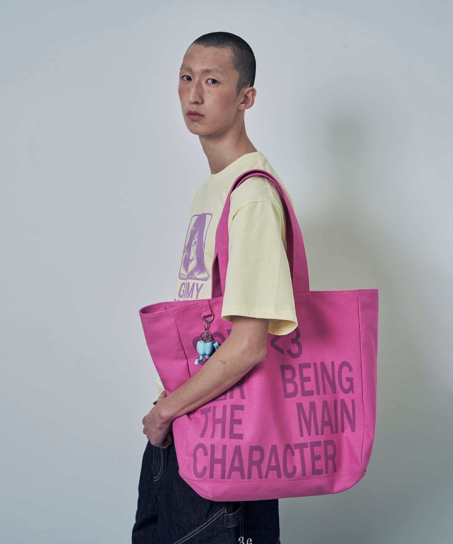 （韓國代購）LSC SLOGAN LOGO BIG ECO BAG (purple/pink/navy/mint)