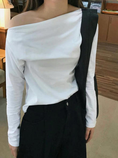 off shoulder top(khaki/black)
