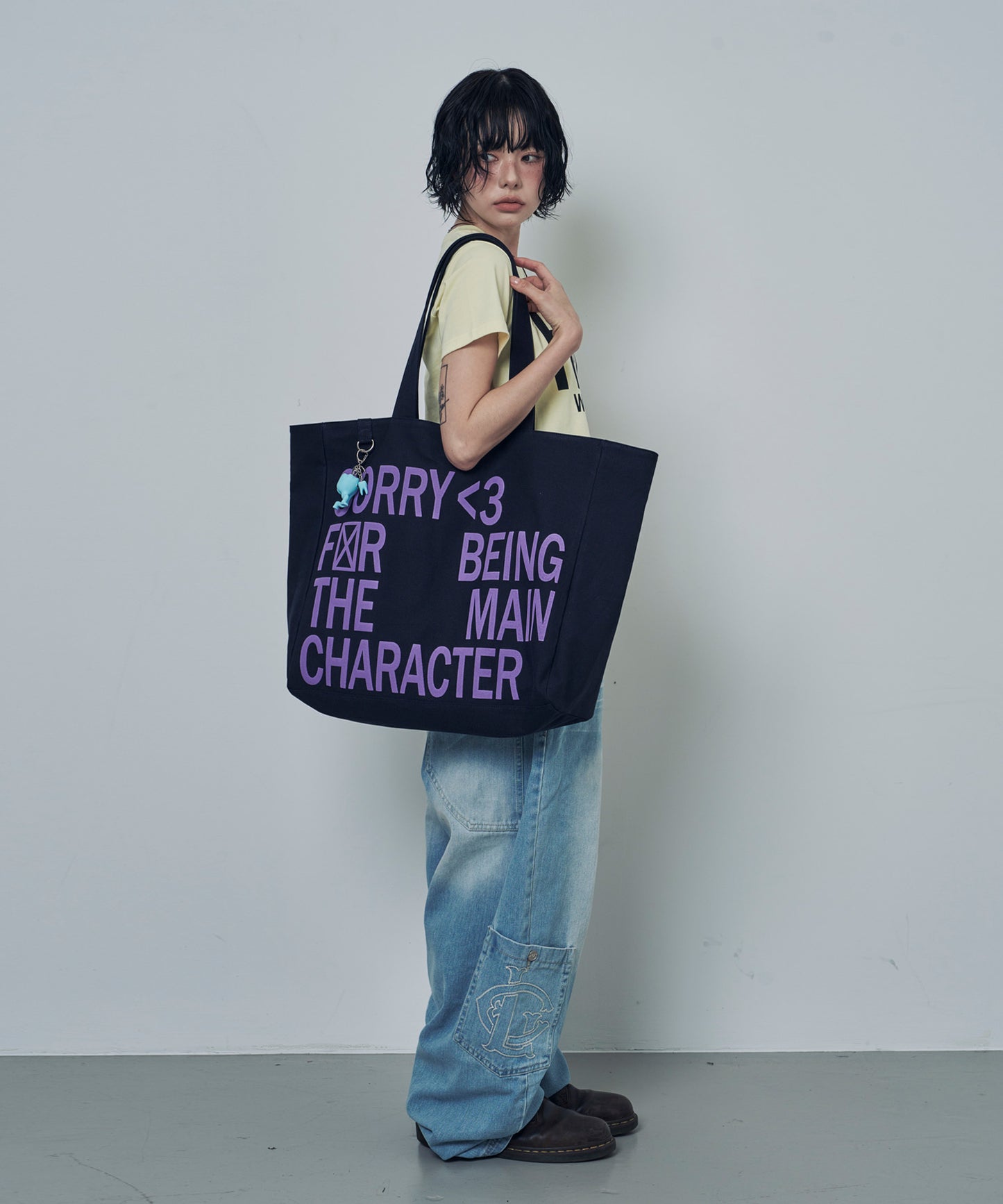 （韓國代購）LSC SLOGAN LOGO BIG ECO BAG (purple/pink/navy/mint)