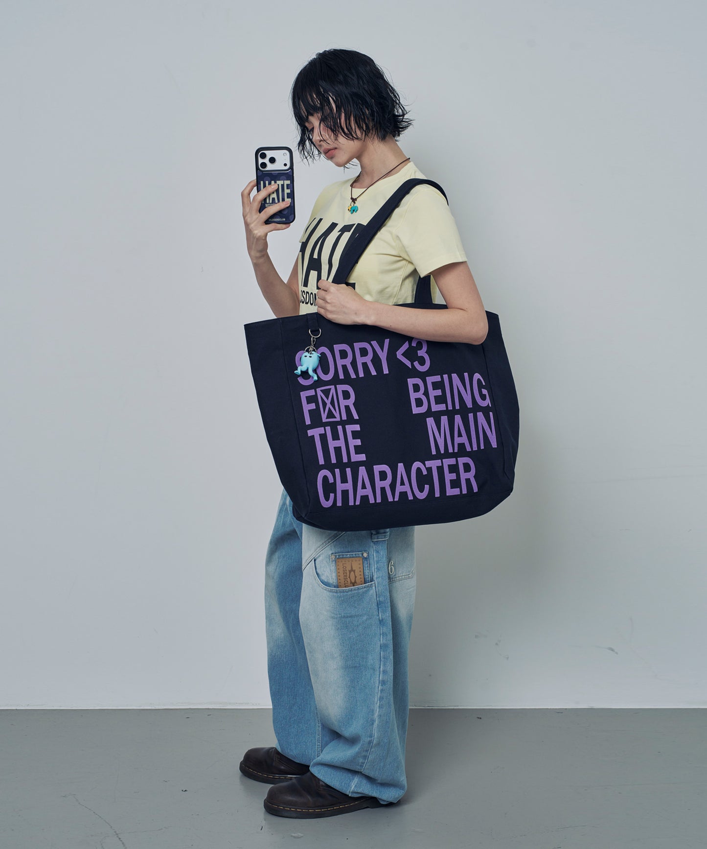 （韓國代購）LSC SLOGAN LOGO BIG ECO BAG (purple/pink/navy/mint)