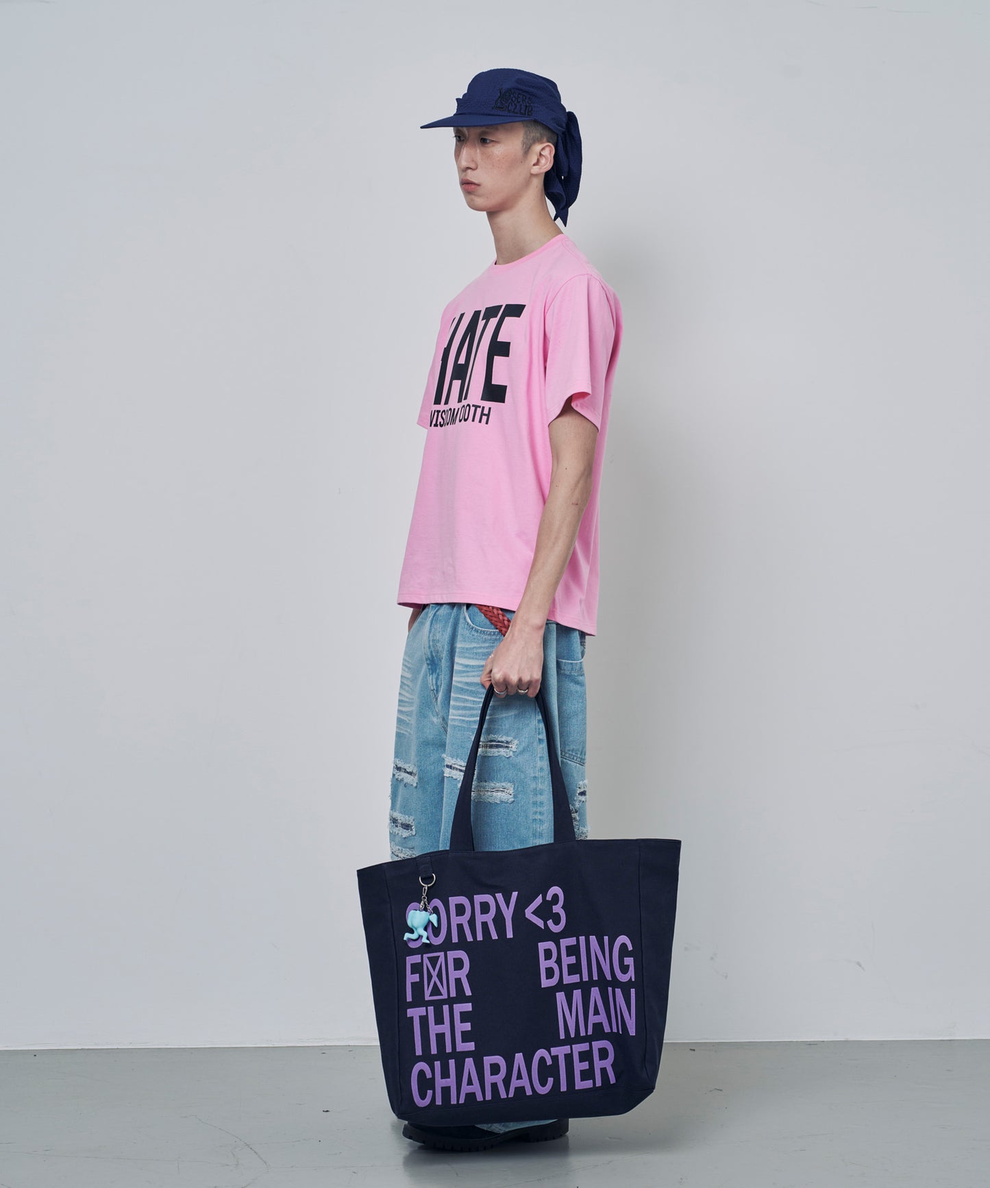 （韓國代購）LSC SLOGAN LOGO BIG ECO BAG (purple/pink/navy/mint)