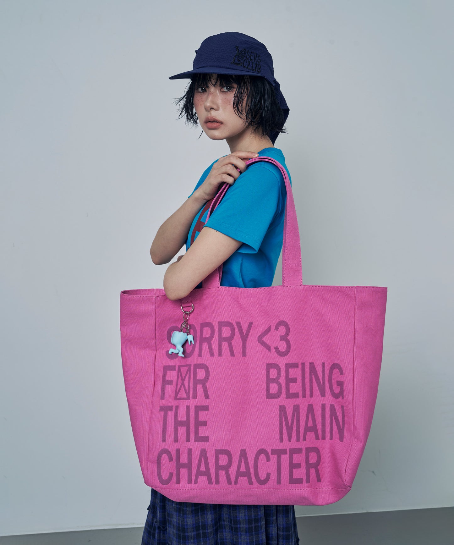 （韓國代購）LSC SLOGAN LOGO BIG ECO BAG (purple/pink/navy/mint)