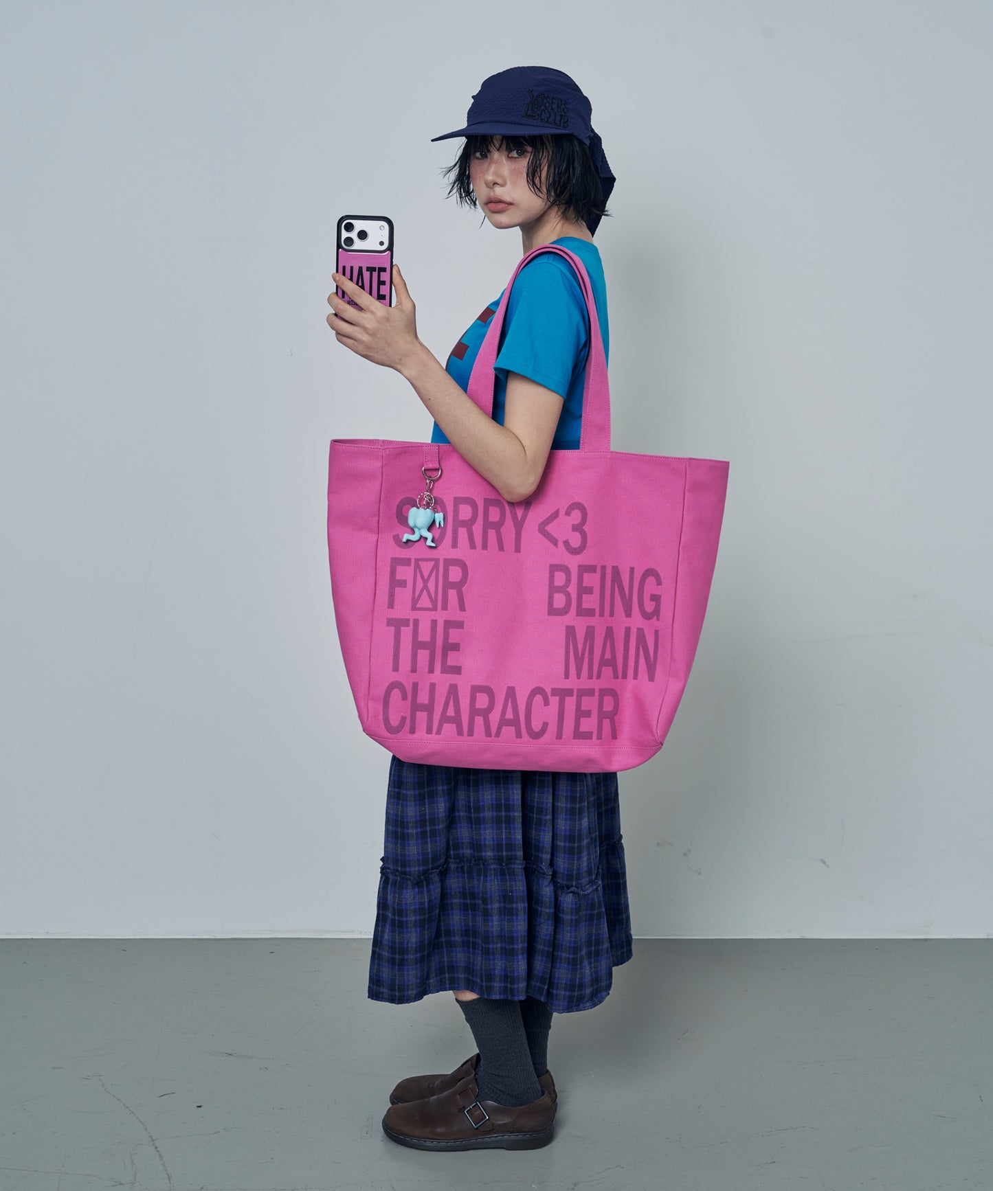 （韓國代購）LSC SLOGAN LOGO BIG ECO BAG (purple/pink/navy/mint)
