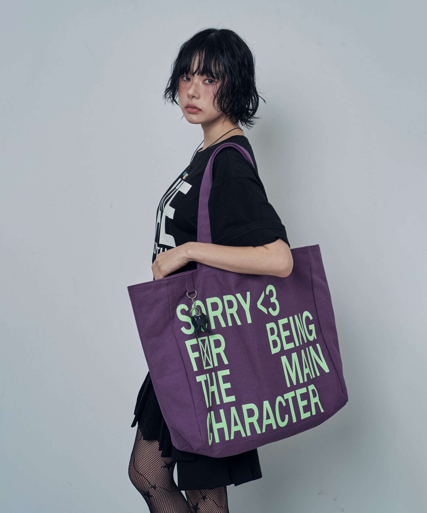 （韓國代購）LSC SLOGAN LOGO BIG ECO BAG (purple/pink/navy/mint)