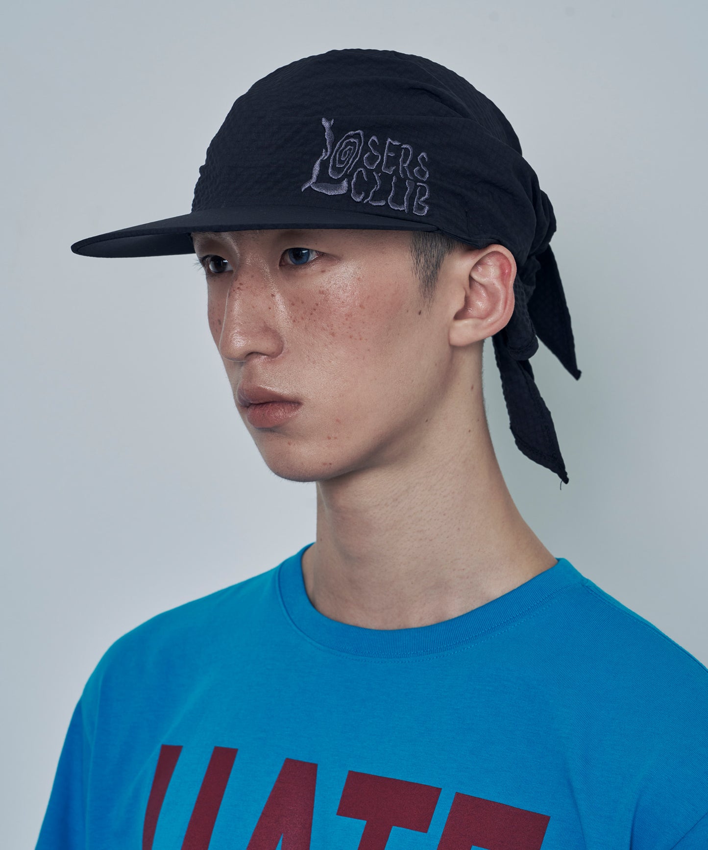 （韓國代購）LSC SEERSUCKER SCARF BANDANNA CAP (black/navy/sky blue/camo)