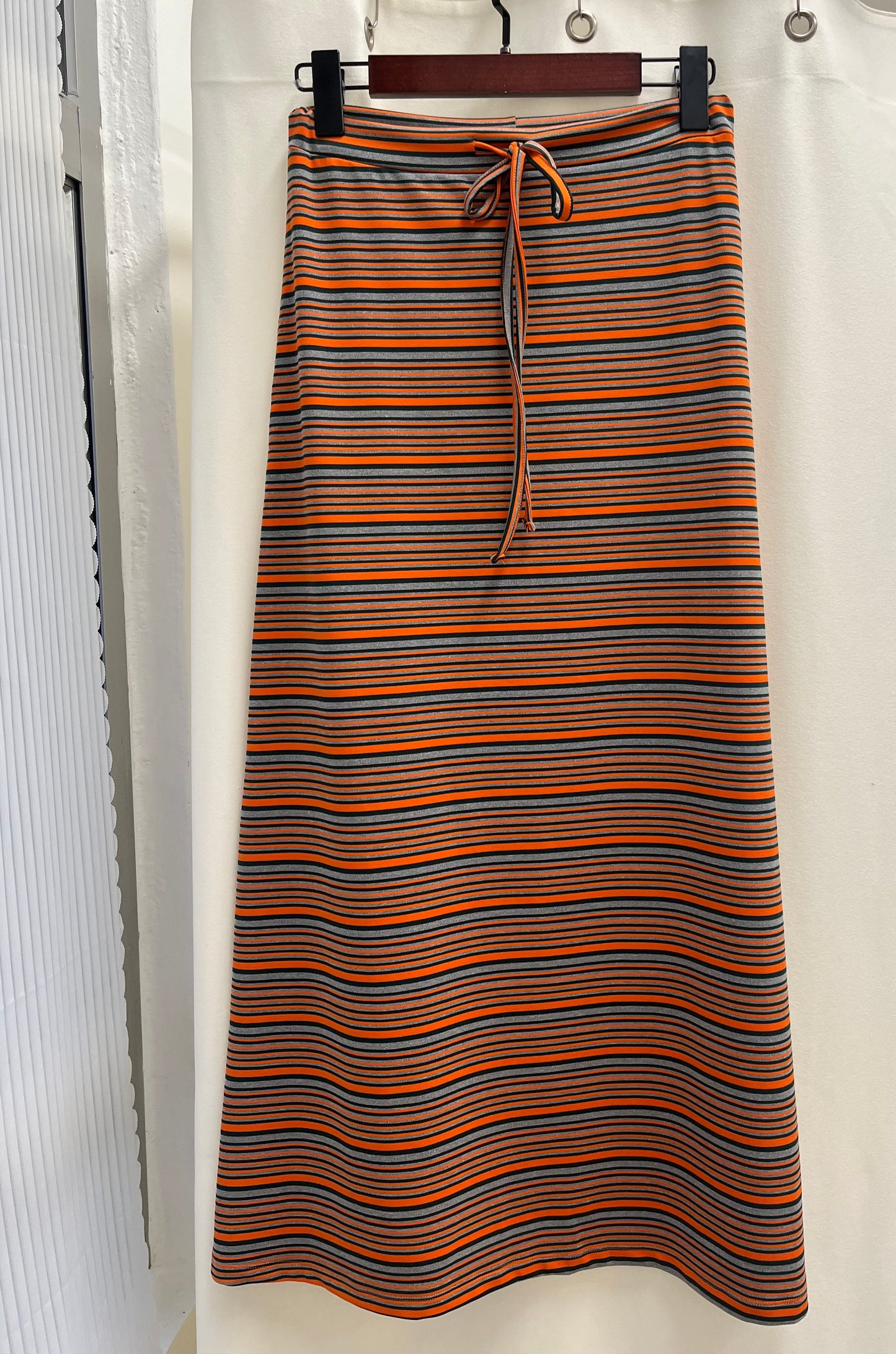 (現貨)striped long skirt(orange)