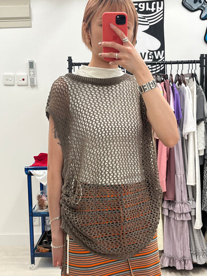 mesh vest(brown/pink/cream) 少量現貨