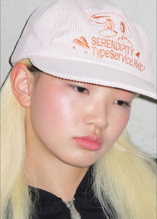 （韓國代購）typeservice peep corduroy cap(pink/charcoal)