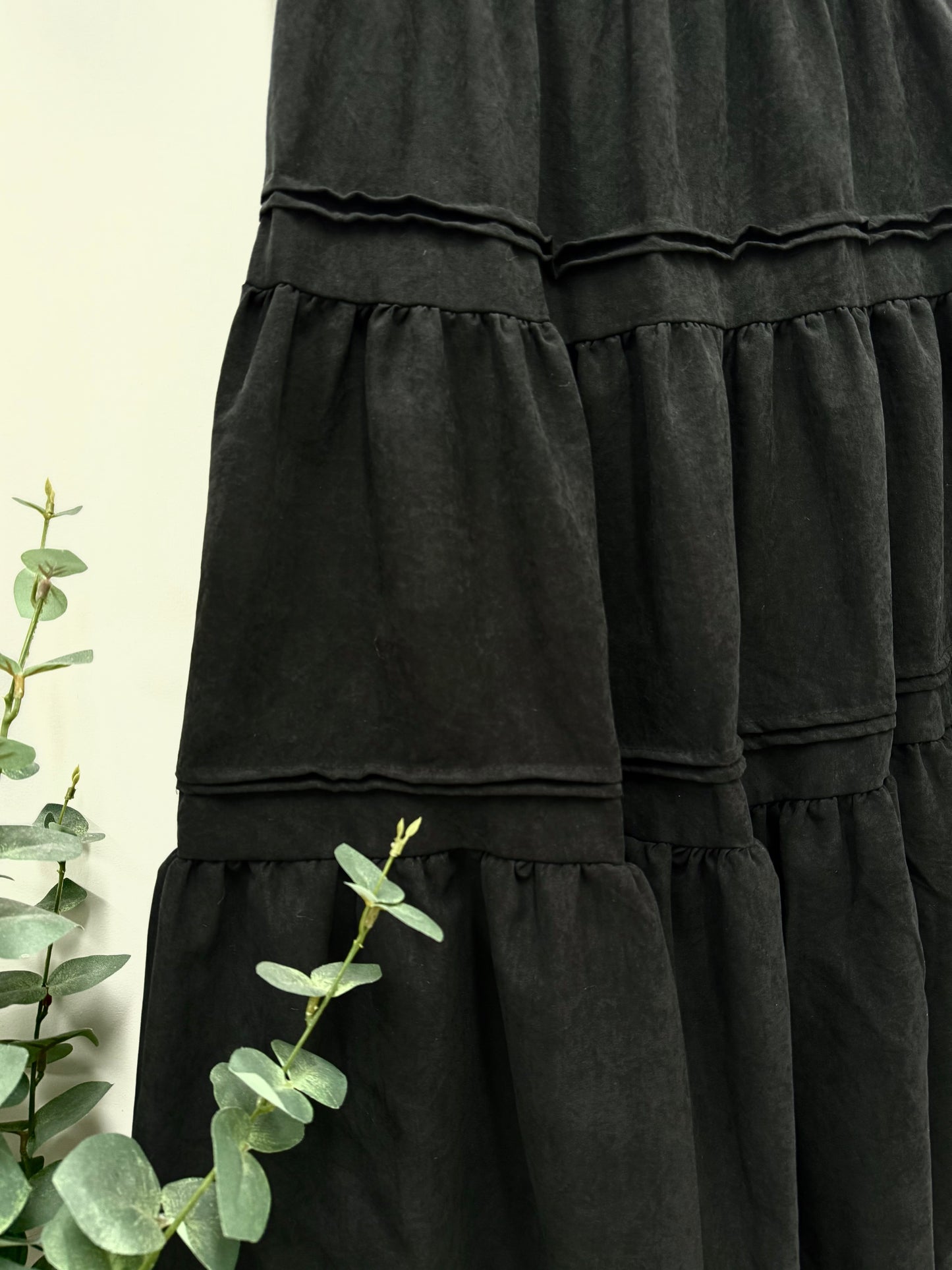 suede cake skirt(black)