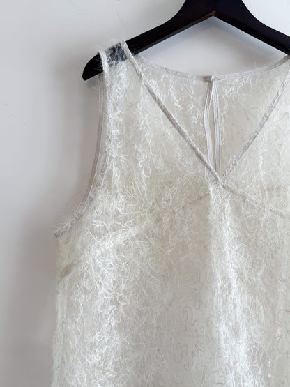 feather vest(ivory/brown) (現貨)