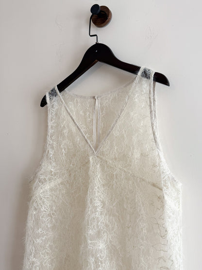 feather vest(ivory/brown) (現貨)