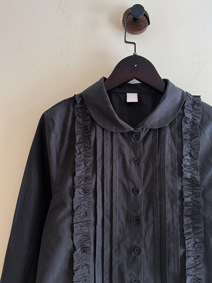 slim cut shirt(charcoal/white) 現貨