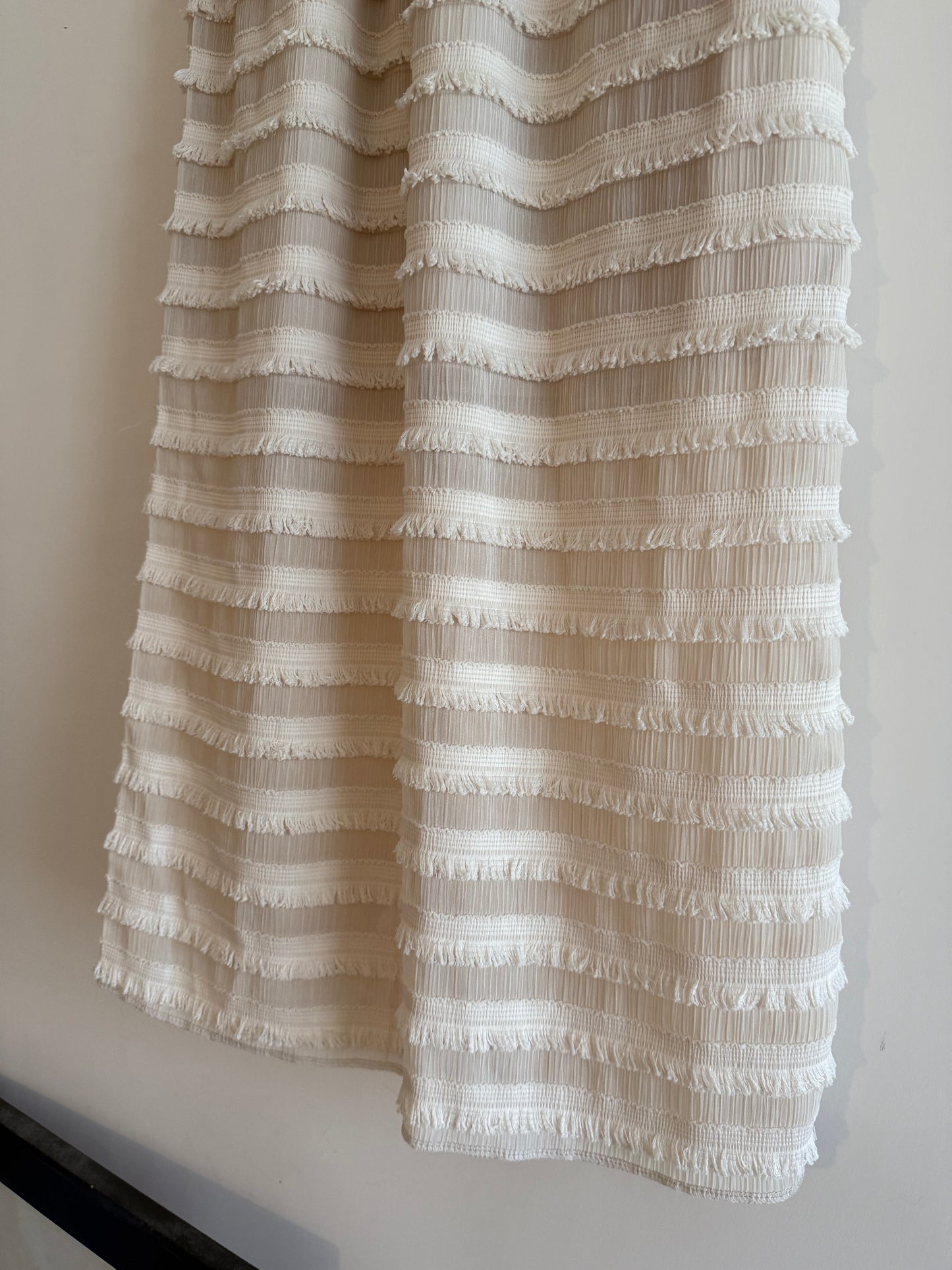 year end sale-fringed long skirt(cream)