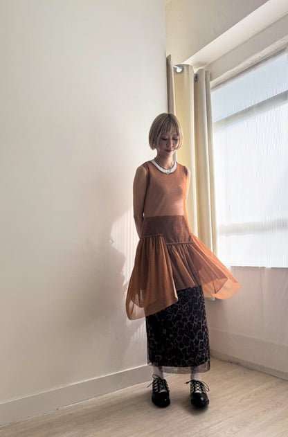 irregular layered vest(orange)