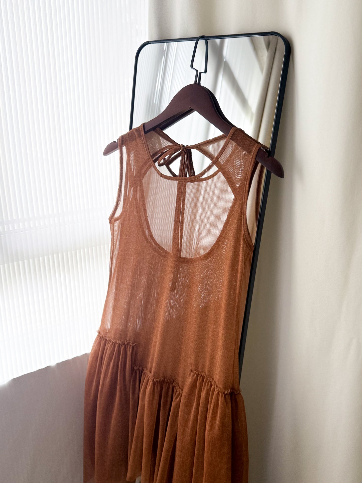 irregular layered vest(orange)