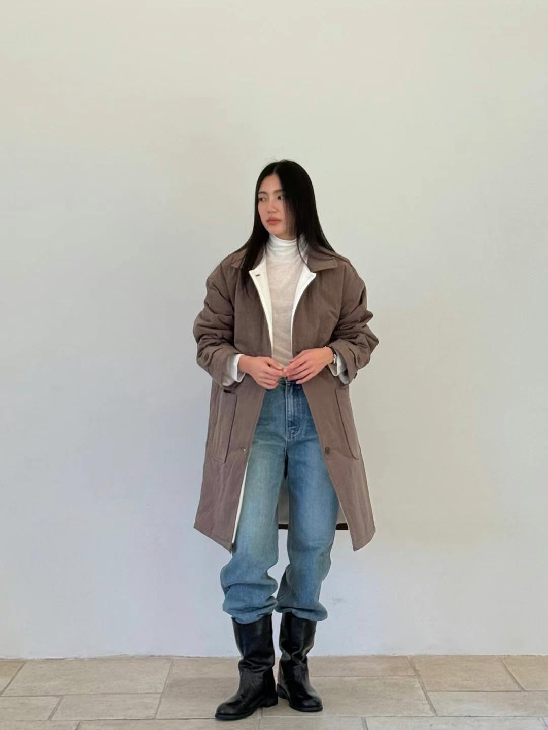 (*pre-order)airy coat(brown/ivory)