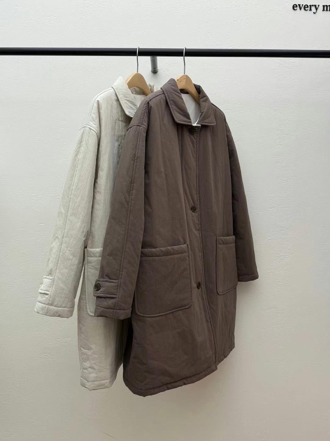 (*pre-order)airy coat(brown/ivory)