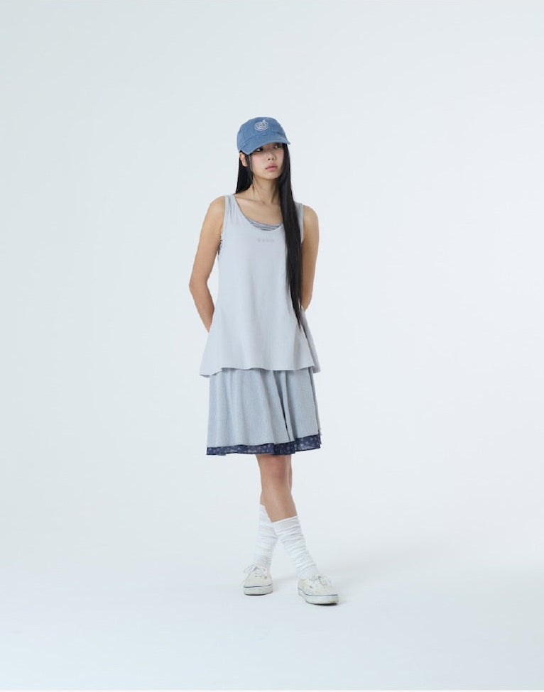 （韓國代購）AEAE stripe layered sleeveless (ivory/ash)