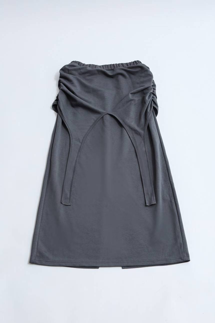 gathered skirt(grey/black) 少量現貨