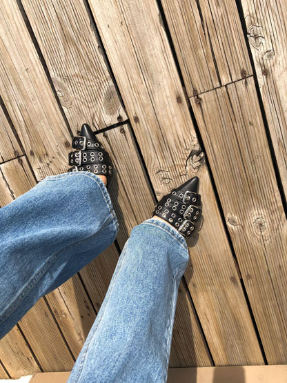 buckle heels(black/ivory)(230-250)