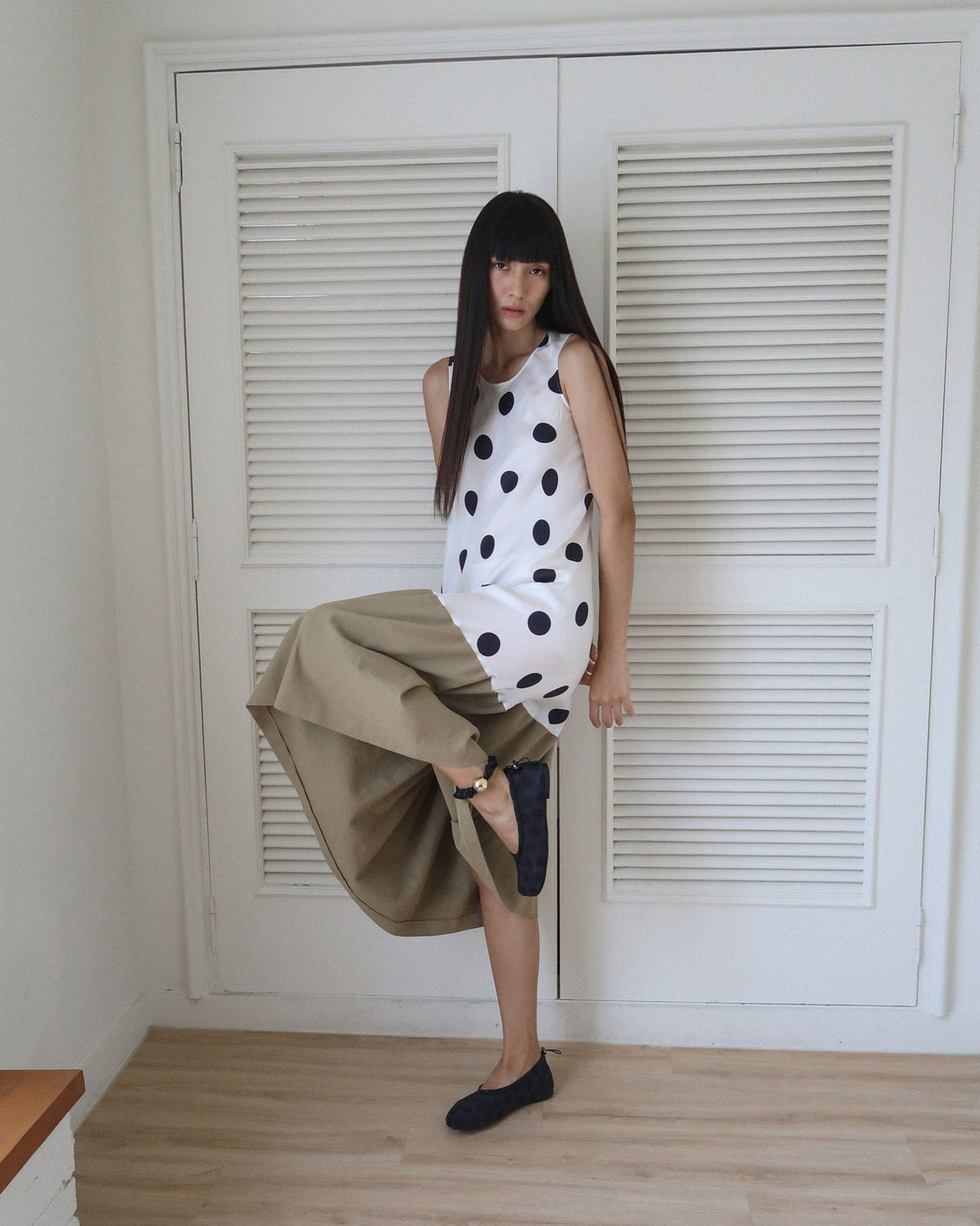 （韓國代購）PAES Mesh Air String Flat (Dot Black) 225-260