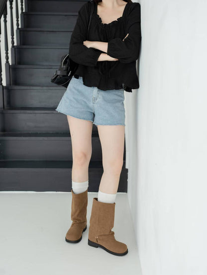 round toe boots (black/brown/khaki) (230-250)