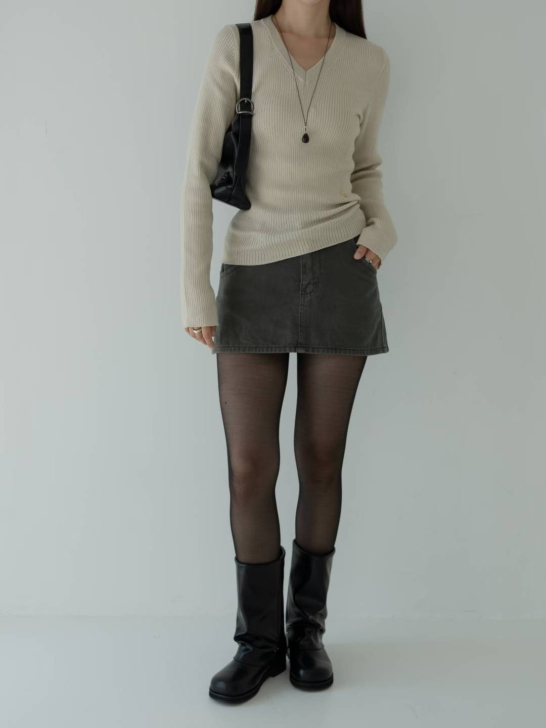 round toe boots (black/brown/khaki) (230-250)